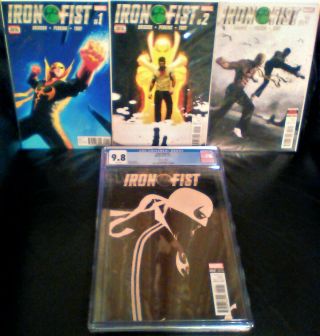 Iron Fist 2 Cgc 9.  8 1:25 Variant Htf & Iron Fist Comics 1 - 3 Reader Copies