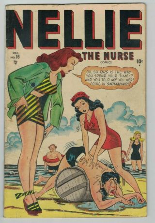 Nellie The Nurse No.  16 Golden Age Comic Book 1948 Gga 4 Teen Good Girl