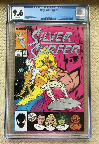 Silver Surfer V3 1 Cgc 9.  6 Marvel 1987 White Pages
