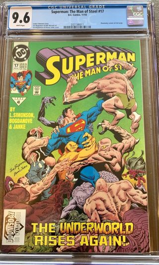 Superman: The Man Of Steel 17 - Cgc 9.  6,  1st Doomsday Appearance,  White Pages