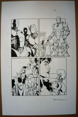 Jla Promotional Comic Art - Superman / Wonder Woman By Derec Donovan