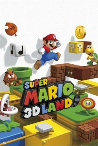 2012 Nintendo Wii Mario 3d Land Video Game Poster 22x34