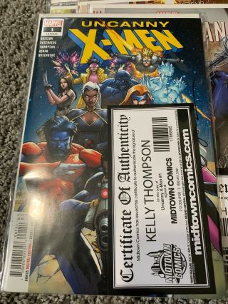 Uncanny X - Men 1 Signed Kelly Thomspson Midtown Nm
