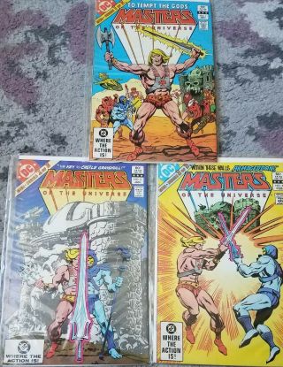 1982 Masters Of The Universe Complete Mini Series Dc Comics 1 - 3.