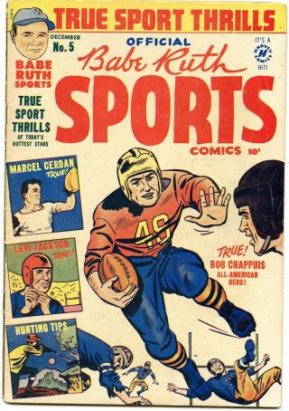 Babe Ruth Sports Comics 5 Comic Book Vg 4.  0 Harvey 1949 See My Store