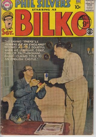 Phil Silvers As Sgt.  Bilko 17 Vg,  4.  5 Photo Cover Dc Comics Cents 1960