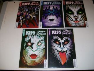 Kiss / Army Of Darkness 1 2 3 4 5 1 - 5 Cover B Full Set 1st Print Dynamite De