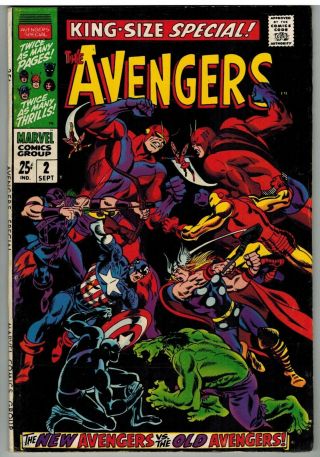 Avengers Annual 2 1968 Avengers Vs Old Avengers Silver Age Giant 68 Pages
