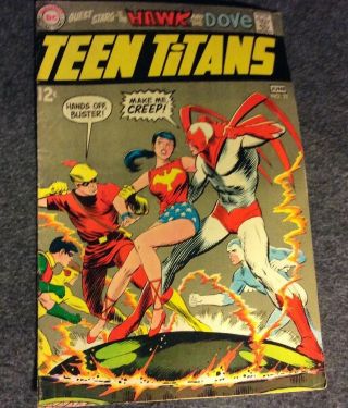 1969 Teen Titans 21 With The Hawk And The Dove Dc Comics