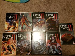 Civil War Ii 0 1 2 3 4 5 6 7 8 First Print Comic Book Set 0 - 8 Complete