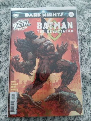 Dc Comic Batman The Devastator Dark Nights Metal 1 Metallic Foil Cover