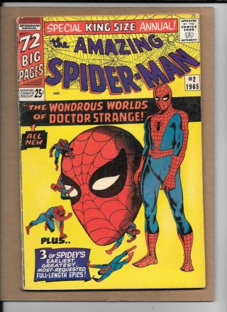 Spider - Man King Size Annual 2 Vg Marvel Comic Book 1965 Dr Strange