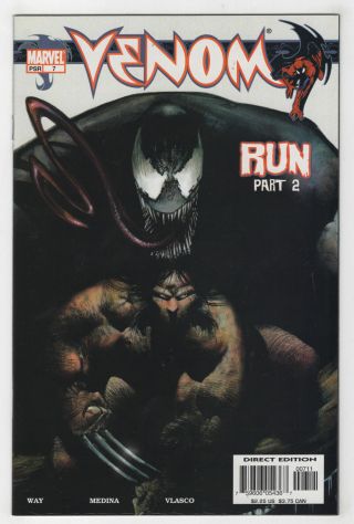 Venom 7 (2003,  Marvel) Vf/vf,  Wolverine [run] Daniel Way Paco Medina Sam Kieth