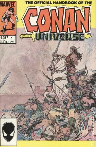 Official Handbook Of The Conan Universe (marvel) 1a 1986 Kaluta Fn,  6.  5