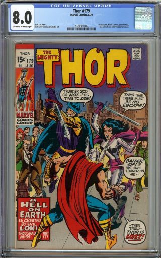 Thor 179 Cgc 8.  0 Stan Lee Story Jack Kirby Last Issue Loki Asgard Marvel Comics