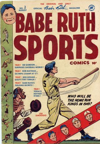 Babe Ruth Sports Comics 3 Comic Book Vg - 3.  5 Harvey 1949 See My Store