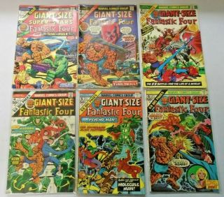 Giant Size Fantastic Four 1 To 6 All 6 Different Books Average 4.  0 Vg (1974)