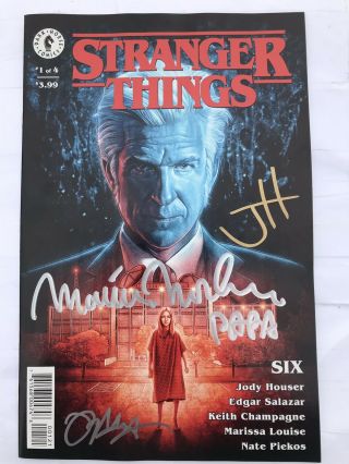 Matthew Modine Autographed Stranger Things “six” 1 Comic Book Signed By Three