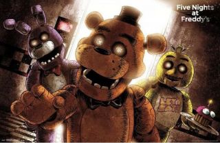 Fnaf - Scare Wall Poster 22x34 Five Nights At Freddy’s Horror Video Game