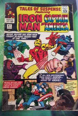 Tales Of Suspense 67 Iron Man Cpt America Red Skull Jack Kirby Art Comic Book