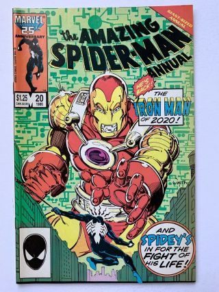 Spider - Man Annual 20 Marvel Iron - Man 2020 App.  1986 Vf,