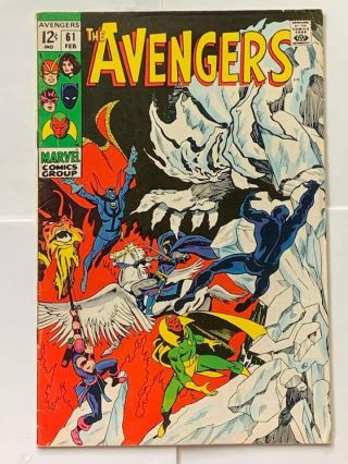 Marvel Avengers 61 (1969) Black Knight,  Doctor Strange,  1st App Quinjet