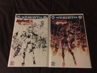Harley Quinn 1,  Dc Rebirth,  Scorpion 2016 Color And Bw Variants Nm