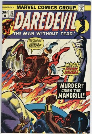Daredevil 112 Vf Marvel Value Stamp Intact - Shanna The She - Devil - Black Widow