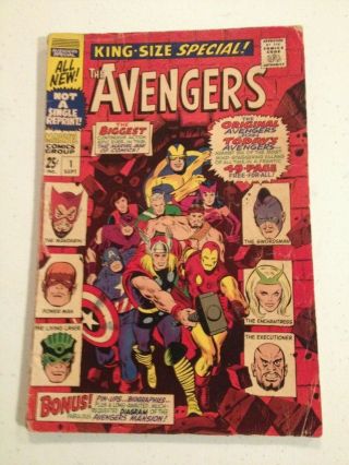 1967 Avengers Marvel 1 King Size Annual Special Comic Book See Scans Comb Ship