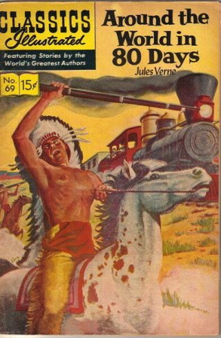 Classics Illustrated Comic Book 69 Around The World In 80 Days Hrn 167 Ed 8 Fn -