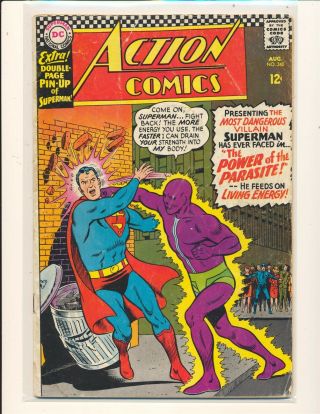 Action Comics 340 - 1st Parasite Fair/good Cond.  Centerfold Detached