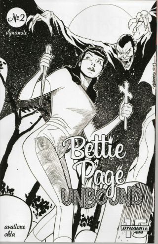 Bettie Page Unbound 2 Black & White Incentive Variant Cover G Dynamite Vf/nm