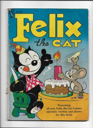 Felix The Cat 2 [1948 Gd] Dell Comics Birthday Cake Cover