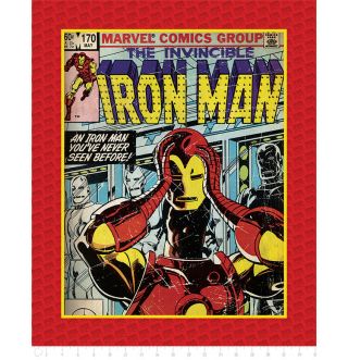 Fabric Panel Camelot Cottons Invincible Iron Man By Marvel Comics 36 " X 44 "