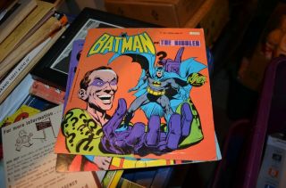Vintage Batman Vs The Riddler 7 " 33 1/3 Rpm Little Lp Power Records 1975 F1293