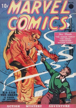 Marvel Comics 1 Photocopy Comic Book,  1st Sub - Mariner,  Human Torch