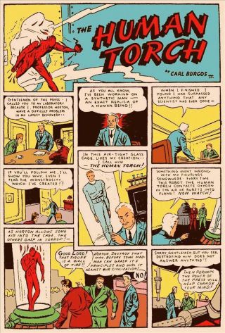 Marvel Comics 1 Photocopy Comic Book,  1st Sub - mariner,  Human Torch 2
