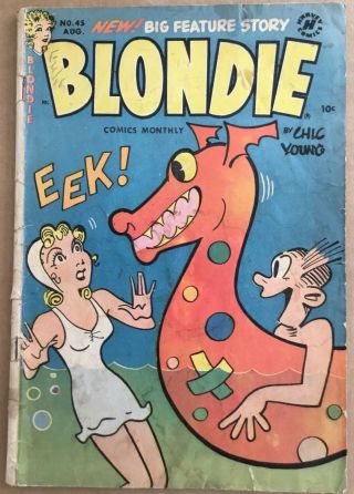 Blondie 45 1952 Harvey Comic Book Golden Age Chic Young 10 Cent Swimsuit Cover