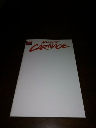 Absolute Carnage Issue 1 Blank Variant Marvel August 2019