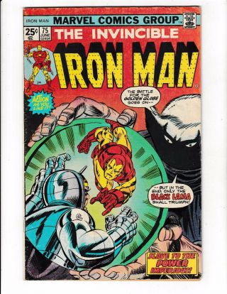 Iron Man 75 (vg/fn) Modok Black Lama Yellow Claw 1975 Tony Stark Marvel