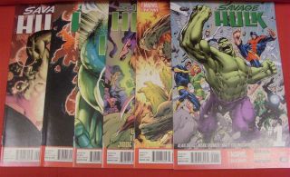 Savage Hulk 1 - 6 Marvel Comic Set Complete Alan Davis Farmer Hardman 2014 Nm