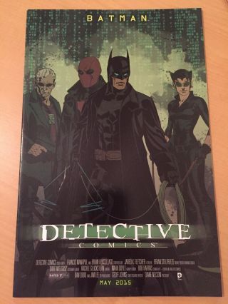 Batman Detective Comics 40 - Dc Comics 2015 The Matrix Movie Poster Variant Nm -