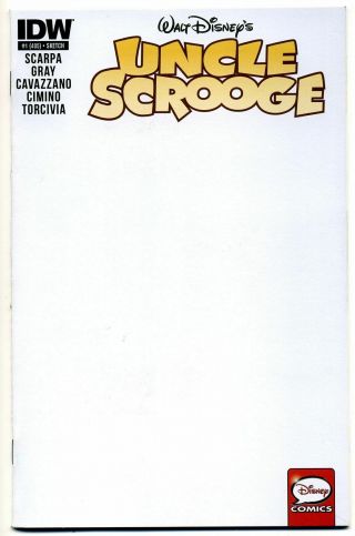 Idw Uncle Scrooge 1 Blank Sketch Cover Variant -