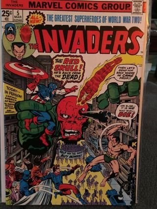 The Invaders 5 (marvel,  Mar 1976) Classic Kirby Cover.