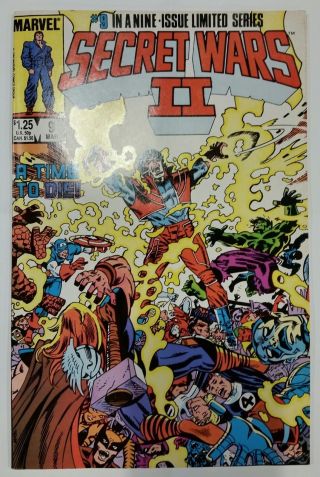 Secret Wars Ii 9 Spider - Man Black Suit Marvel Comic 1st Print 1986 Unread Vf