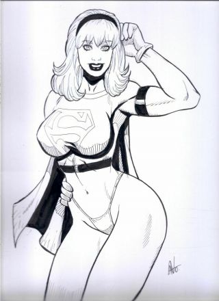 Supergirl Sexy Ink Pinup Art Comic Page By Nato