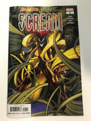 Absolute Carnage Scream 1 Marvel Comics Main Cover Nm