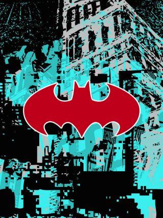 Dc Comics Batman Red Logo Gotham 29 " X40 " Cloth Poster Flag Tapestry -