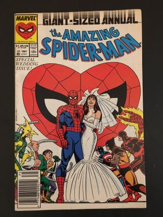 The Spider - Man Annual 21 (1987 Marvel) Heroes & Villains Cover Vg