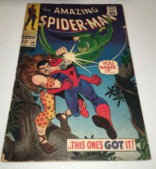 The Spider - Man 49 Marvel 1967 Vulture And Kraven Apps Low Grade
